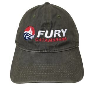 Fury Catamarans Cozumel Slideback Baseball Cap Green One Size 6 Panel Club Cabo